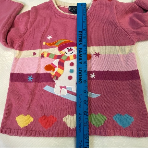 The Children’s Place Pink Snowman Sweater 3T - Picture 9 of 10